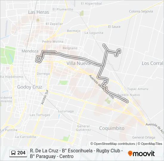 204 Bus Line Map