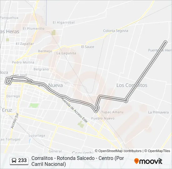 233 Bus Line Map