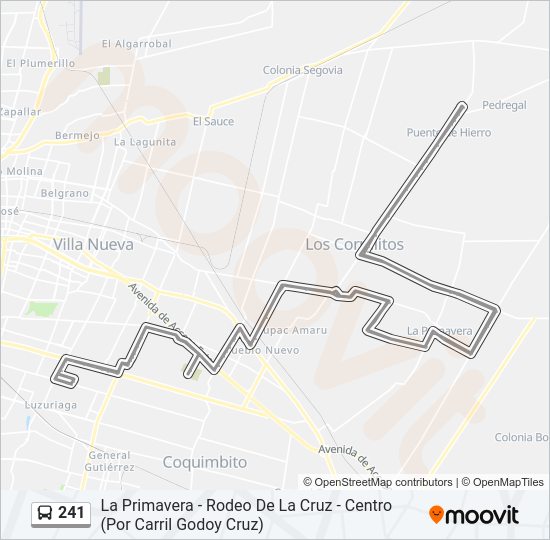Mapa de 241 de autobús