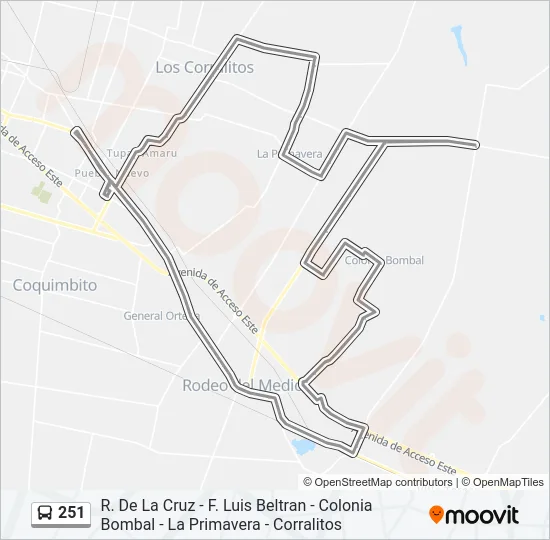 251 Bus Line Map