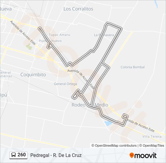 Mapa de 260 de autobús