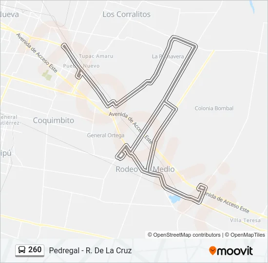 260 Bus Line Map