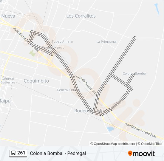Mapa de 261 de autobús