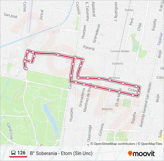 126 Bus Line Map