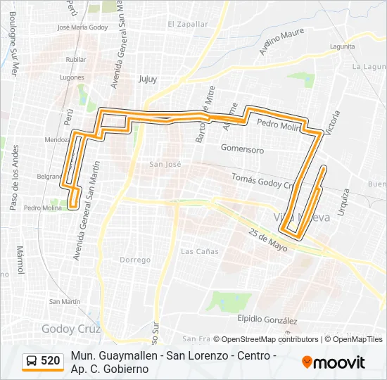 520 Bus Line Map