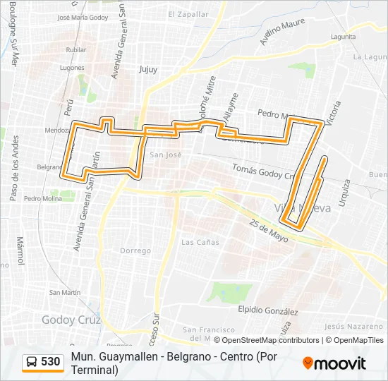 530 Bus Line Map