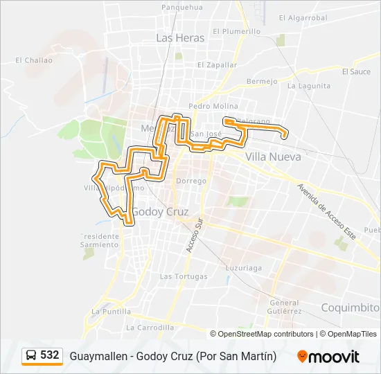 532 Bus Line Map