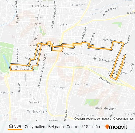 534 Bus Line Map