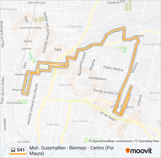 Mapa de 541 de autobús