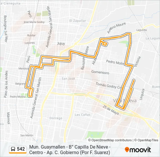 542 Bus Line Map