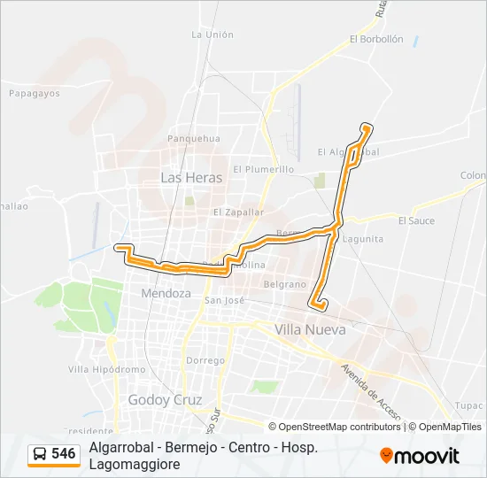 546 Bus Line Map