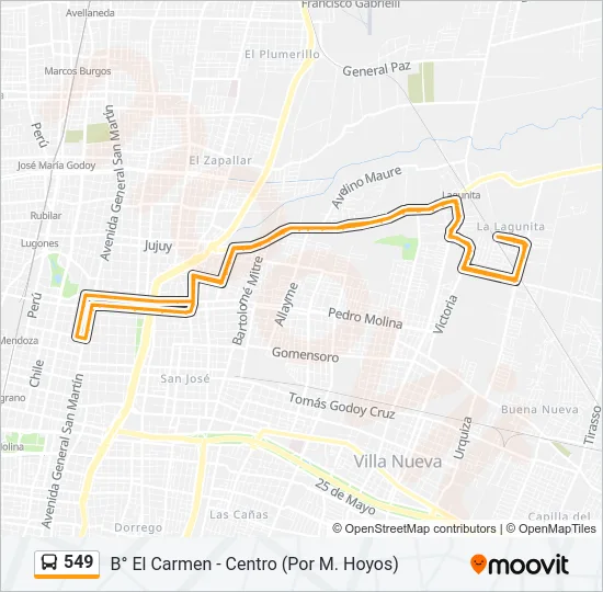 549 Bus Line Map