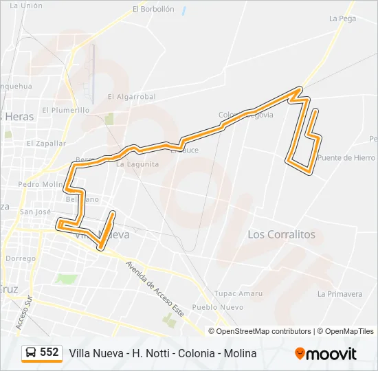 552 Bus Line Map