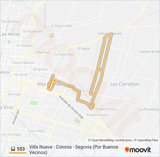 553 Bus Line Map