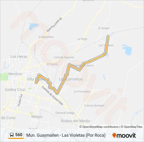 560 Bus Line Map