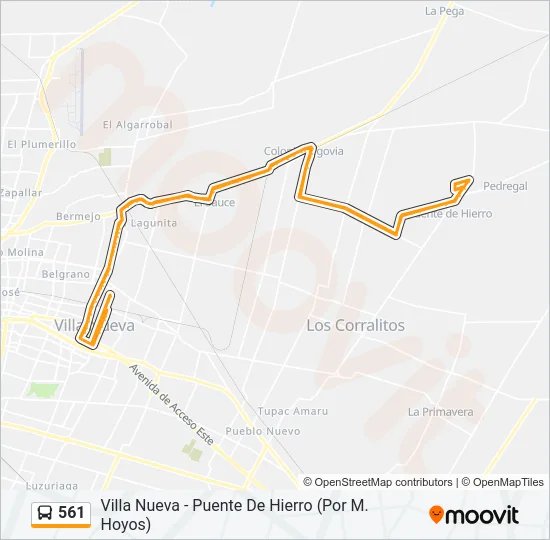 561 Bus Line Map