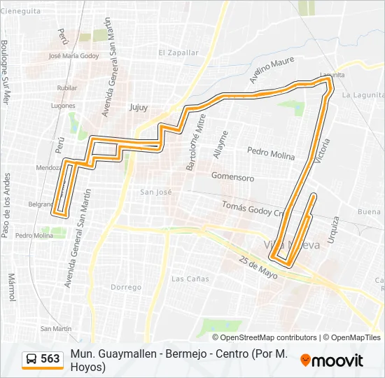 563 Bus Line Map