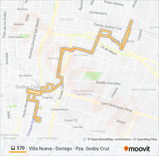 570 Bus Line Map