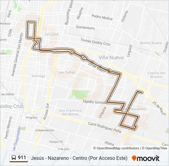 Mapa de 911 de autobús