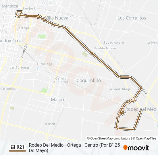 921 Bus Line Map