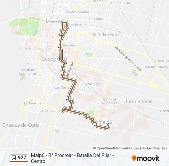 927 Bus Line Map