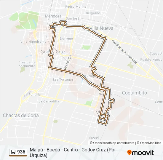936 Bus Line Map