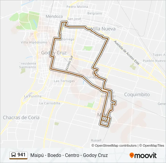 941 Bus Line Map