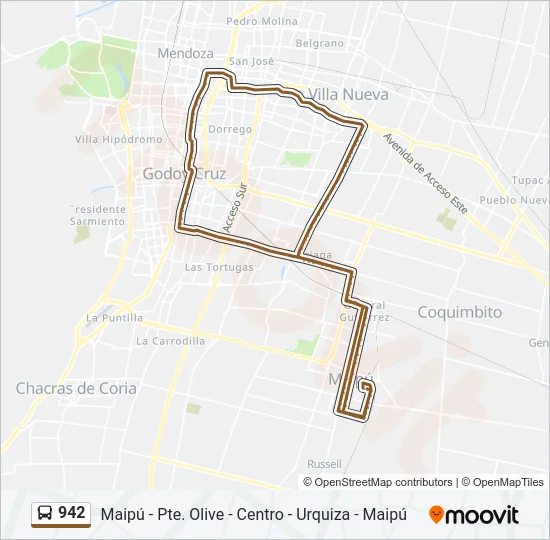 942 Bus Line Map