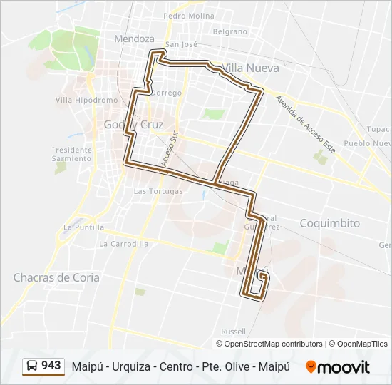 943 Bus Line Map
