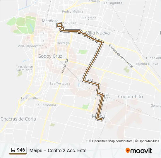 946 Bus Line Map