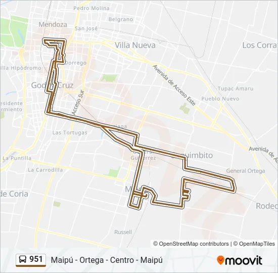 951 Bus Line Map