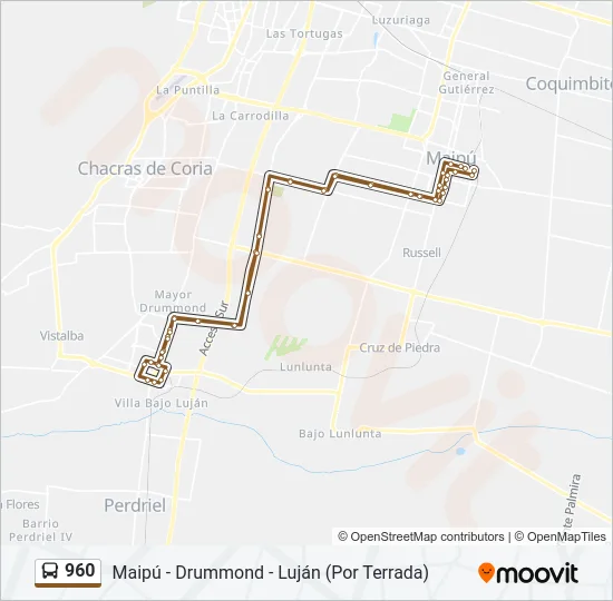 960 Bus Line Map