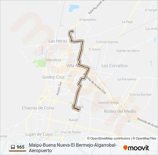 965 Bus Line Map