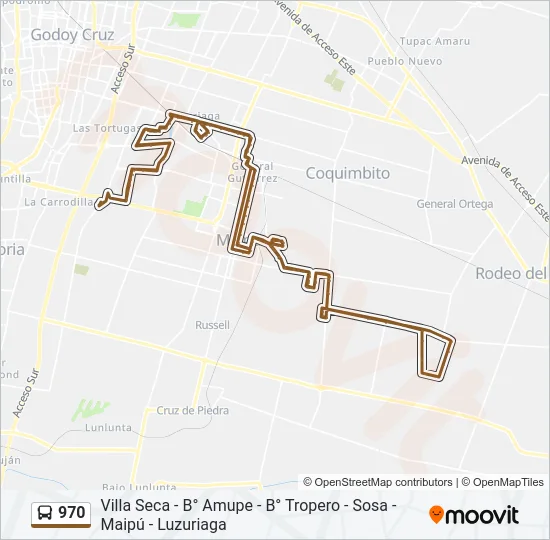 970 Bus Line Map