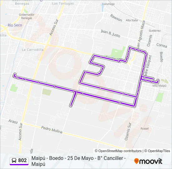 802 Bus Line Map