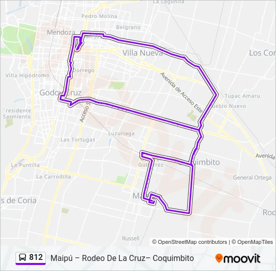 812 Bus Line Map