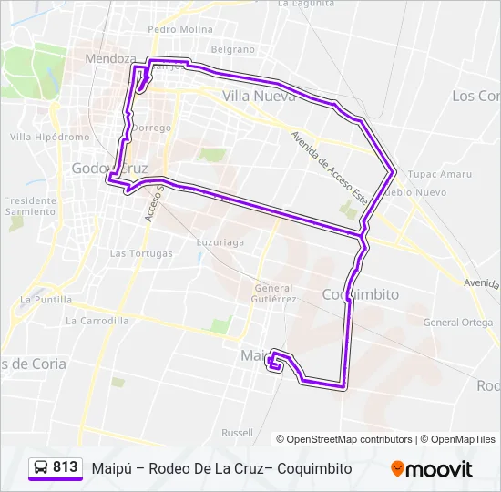 813 Bus Line Map