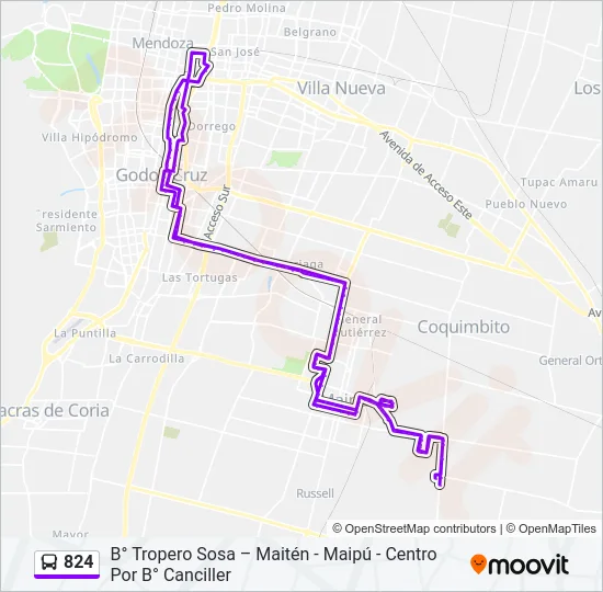 824 Bus Line Map