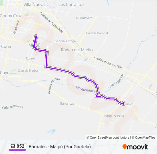 852 Bus Line Map