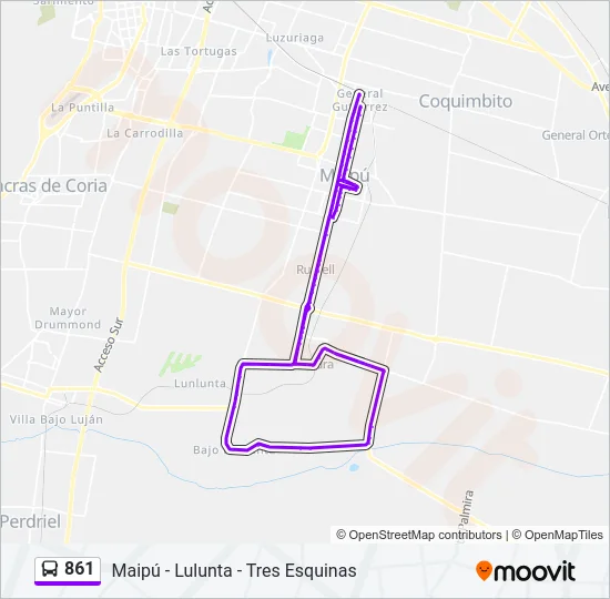 861 Bus Line Map