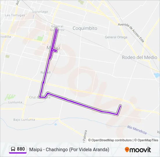 880 Bus Line Map