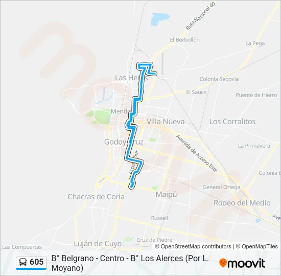 605 Bus Line Map