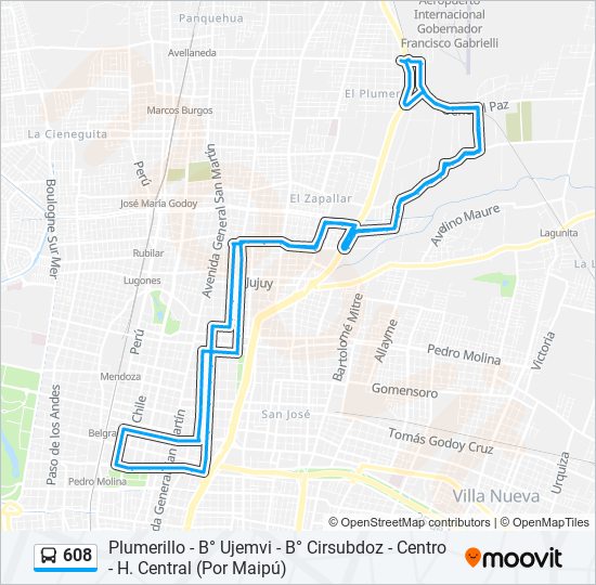 608 bus Line Map