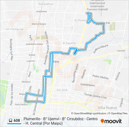 608 Bus Line Map