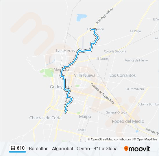 610 bus Line Map