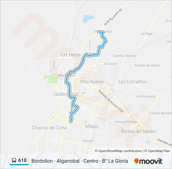 610 Bus Line Map