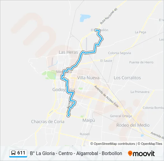 611 Bus Line Map