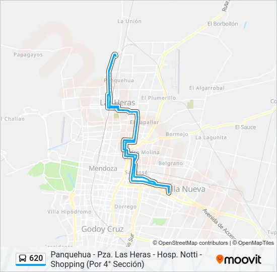 620 Bus Line Map