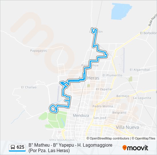 625 bus Line Map