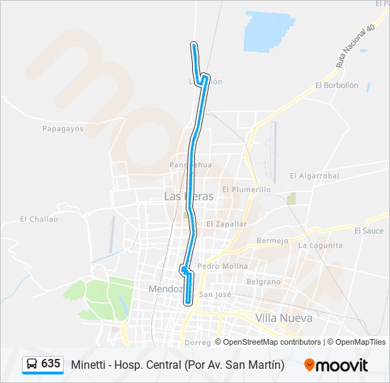 635 bus Line Map